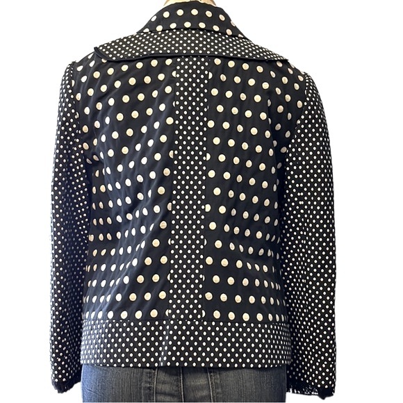Tory Burch 'Leonora' Polka Dot Fringe Jacket, Navy Blue, size 10 - Picture 11 of 14